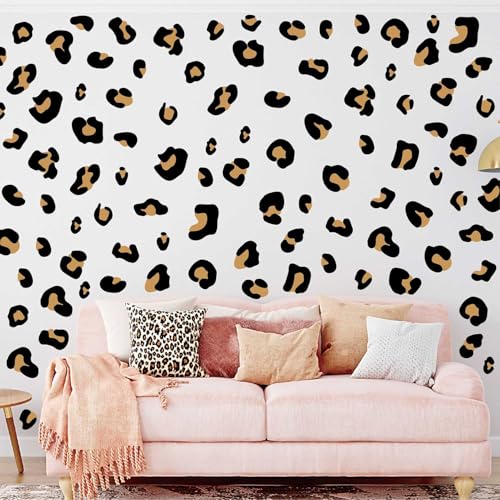 CharmFlo 10 Sheets 290Pcs Leopard Wall Decals Removable Peel & Stick Wall Stickers Self-Adhesive Animal Print Vinyl Decor for Nursery,Car,Door,Home,Bedroom,DIY Easy Installation - Image 1