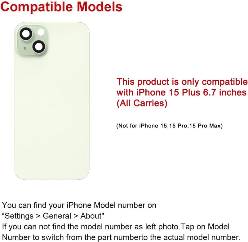 Perzework استبدال الزجاج الخلفي لجهاز آيفون 15 بلس 6.7 بوصة + لوحة مثبتة مسبقًا وإطار كاميرا وعدسة + مجموعة أدوات الإصلاح (أخضر) - Image 2