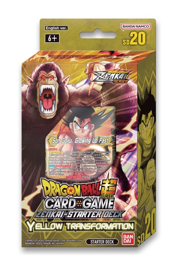 Bandai BANDAI | Dragon Ball Super CG: Zenkai Series Starter Deck (SD20) - Yellow Transformation | Card Game | Ages 6+ | 1 Player - Image 1