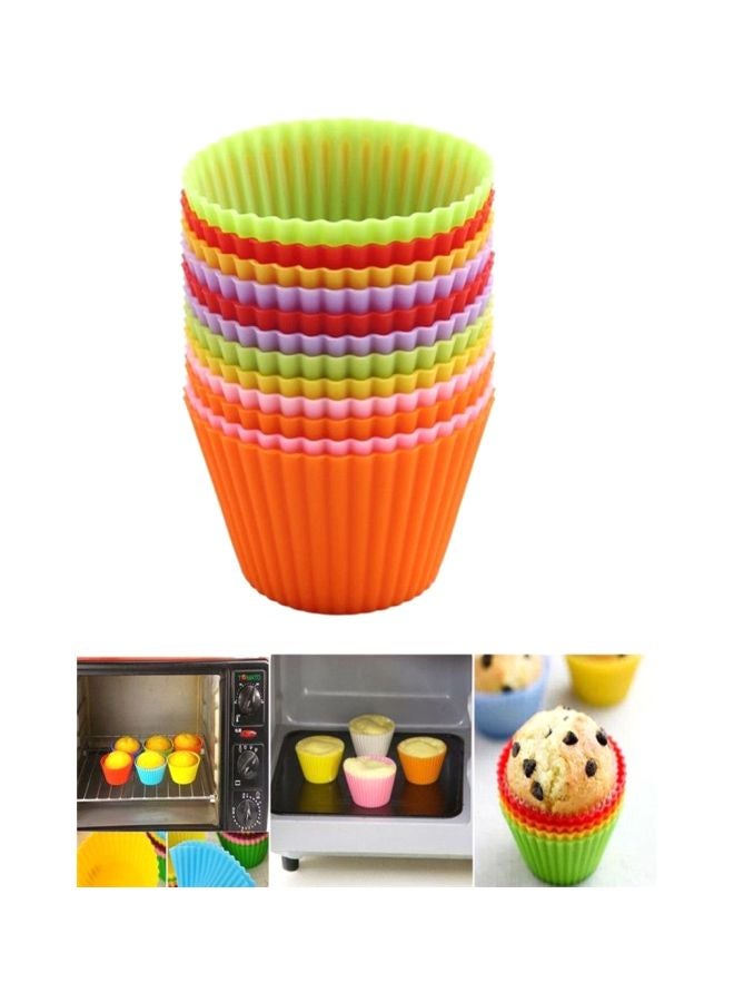 12-Piece Silicone Chocolate Cupcake Liner Mold Multicolour 10x9x5cm - Image 5