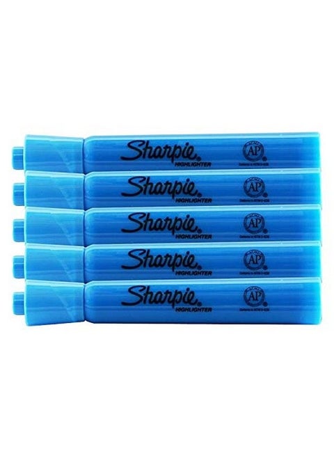 Accent Tankstyle Highlighters 5 Colored Highlighters Chisel Tip (Fluorescent Blue 5Pack)