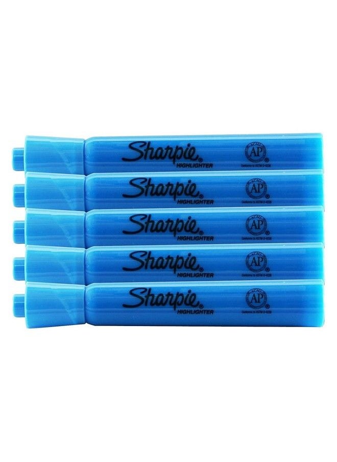 Sharpie Accent Tankstyle Highlighters 5 Colored Highlighters Chisel Tip (Fluorescent Blue 5Pack)  - Image 2