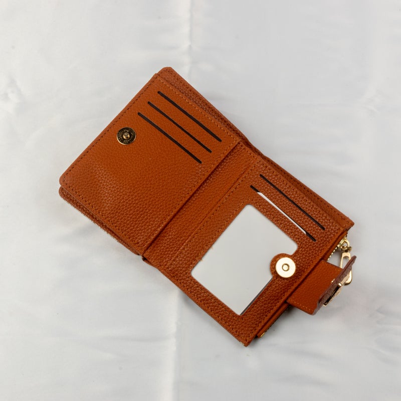 Leather Flip Wallet & Card Holder with Multiple Pockets - Dark Brown - Image 3