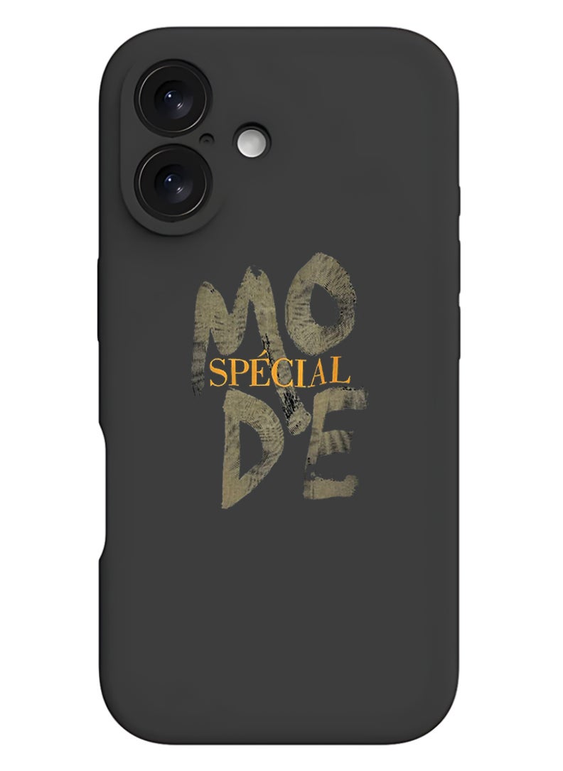 Theodor - iPhone 16 Plus Black Protective Slim Fit Case Liquid Silicone Cover with Full Body Protection Anti-Scratch Shockproof Case For iPhone - Mode special - Image 1