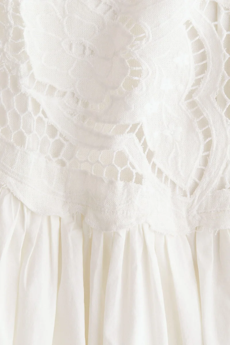 H&M Embroidered linen-blend dress