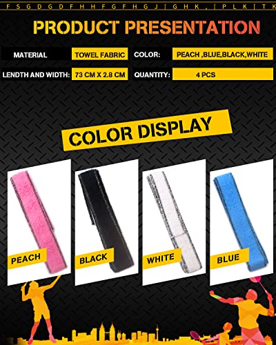 GLL Toweling Racket Overgrip, Super Absorbent Cotton Towel, Skid Resist Absorb Sweat Grip Tape, Handles Protection for Tennis Badminton Racquetball Squash Baseball - Image 3