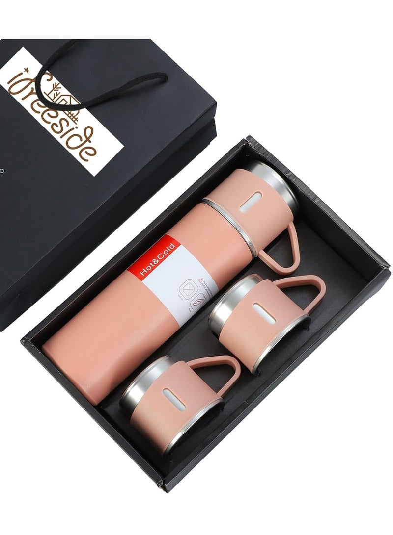 ELTRAZONE stainless steel thermos flask set gift box commercial gift vacuum insulated bottle hot drink water bottle cold drink water bottle（pink） - Image 1