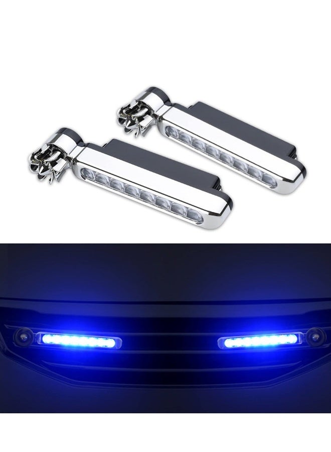 Loquat Wind Power Daytime Running Light 1 Pair 8LEDs Car Universal Wind Energy Powered Daytime Running Light Auxiliary Lamp Automobile Decorative Lamp No Need External Power Supply-Blue