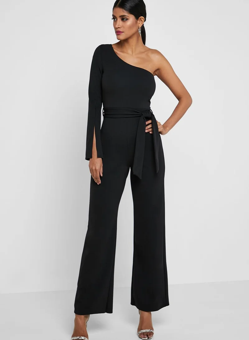 QUIZ Split Sleeve Asymmetric Jumpsuit