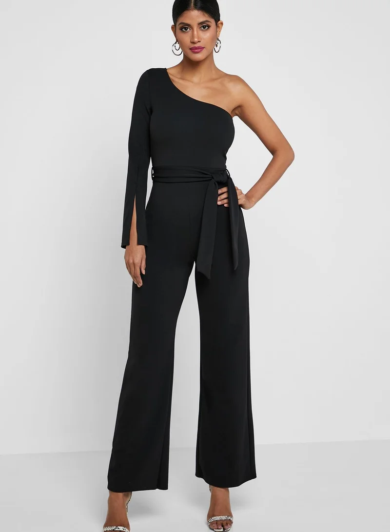 QUIZ Split Sleeve Asymmetric Jumpsuit