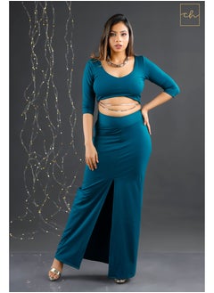 CH Glamstore Lace Crop Top and Long Skirt with Front Middle Slit  - Image 1