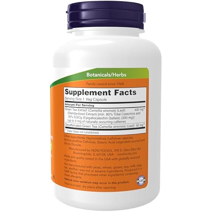 now Supplements, EGCg Green Tea Extract ,Dietary,400 mg, Free Radical Scavenger*, 180 Veg Capsules - Image 2