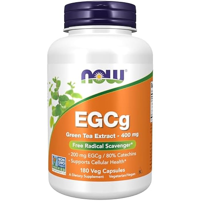 now Supplements, EGCg Green Tea Extract ,Dietary,400 mg, Free Radical Scavenger*, 180 Veg Capsules - Image 1