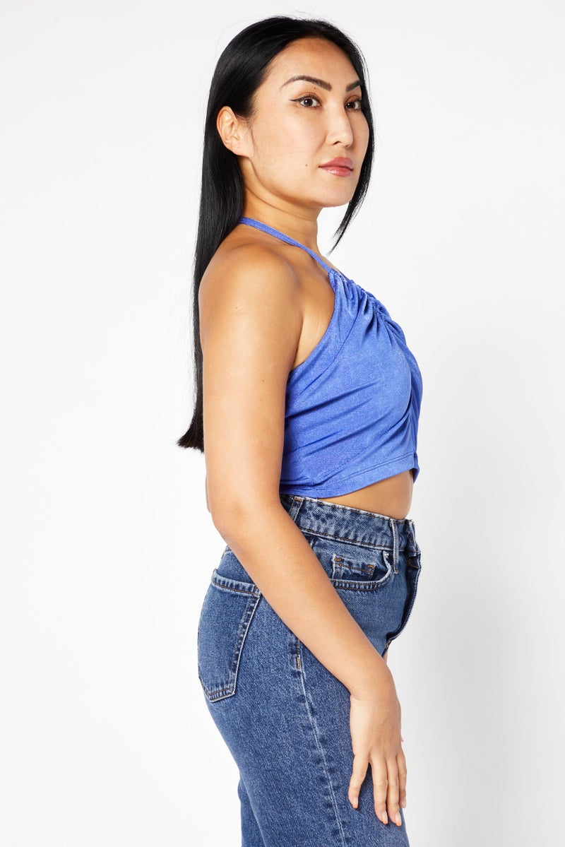 NA-KD Women V-Neck Sleeveless Plain Top, Light Purple - Image 3