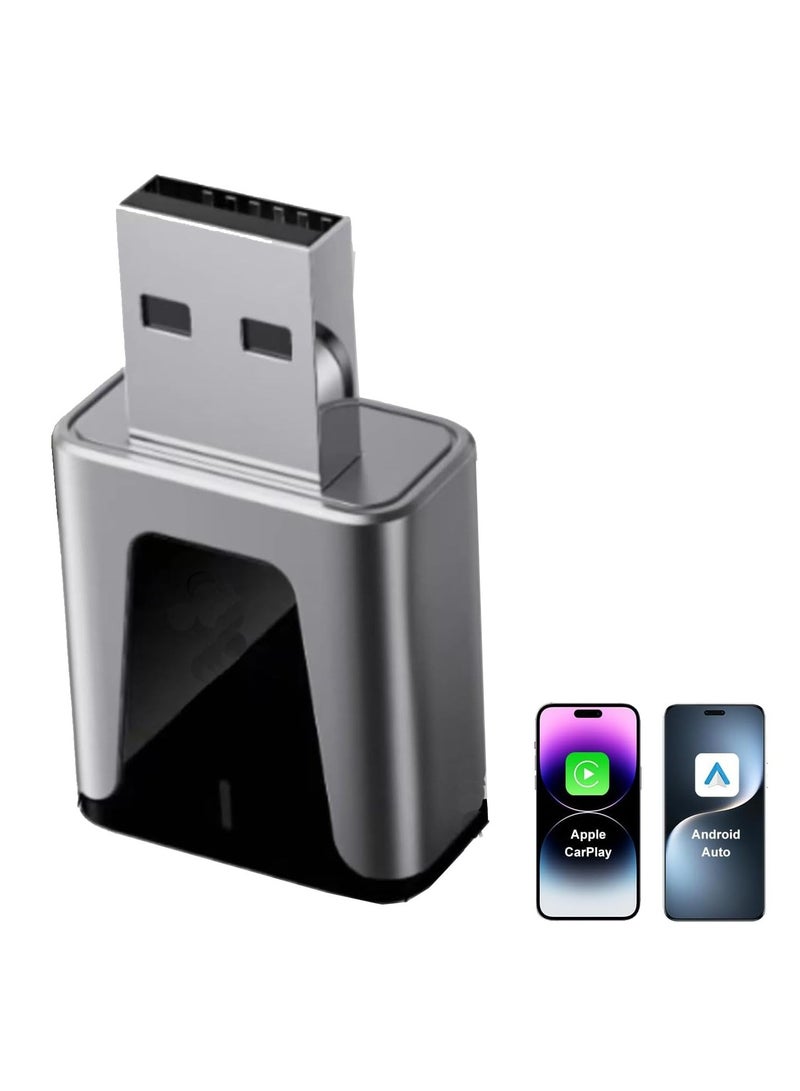 Nanak Wireless CarPlay Adapter – Compatible with USB-A & USB-C,for iPhone & Android – 2-in-1 CarPlay & Android Auto,Plug-and-Play,Converts Wired to Wireless,Fast Auto-Connect,Low Latency,Works with All Car - Image 1
