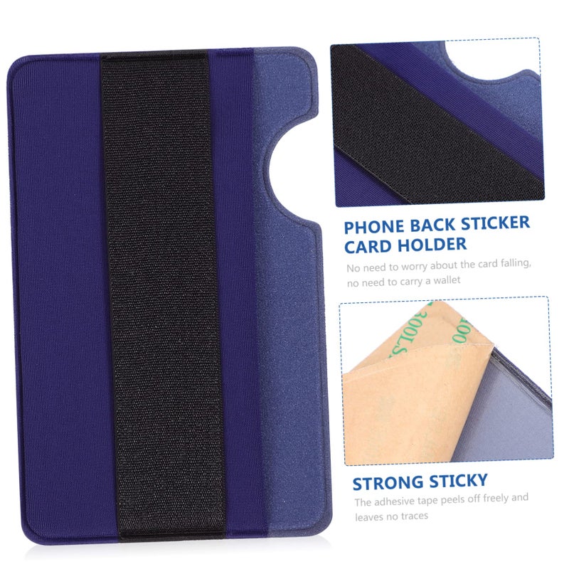 Blue Universal Self Adhesive Card Holder Sticker for Phone Back Wallet Case - Image 4