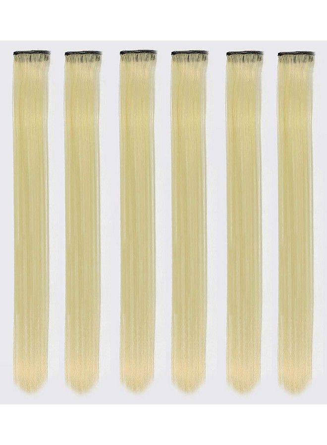 Rapidsflow Curly Colored Hair Streak/Hair Extensions For Women And Girls Real Hair For Highlighting Set Of 6Pc (Curly Blonde) - Image 2