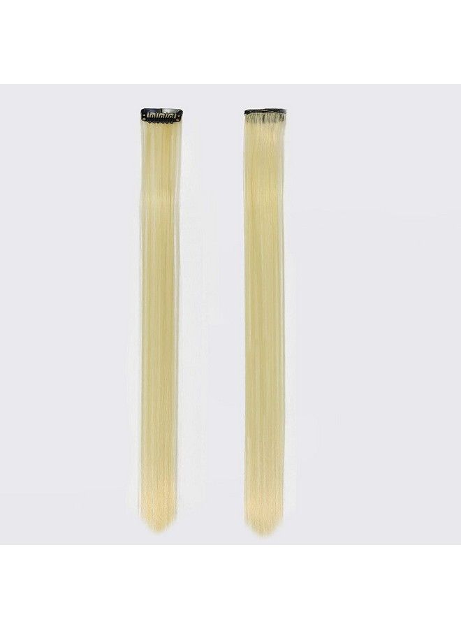 Rapidsflow Curly Colored Hair Streak/Hair Extensions For Women And Girls Real Hair For Highlighting Set Of 6Pc (Curly Blonde) - Image 3