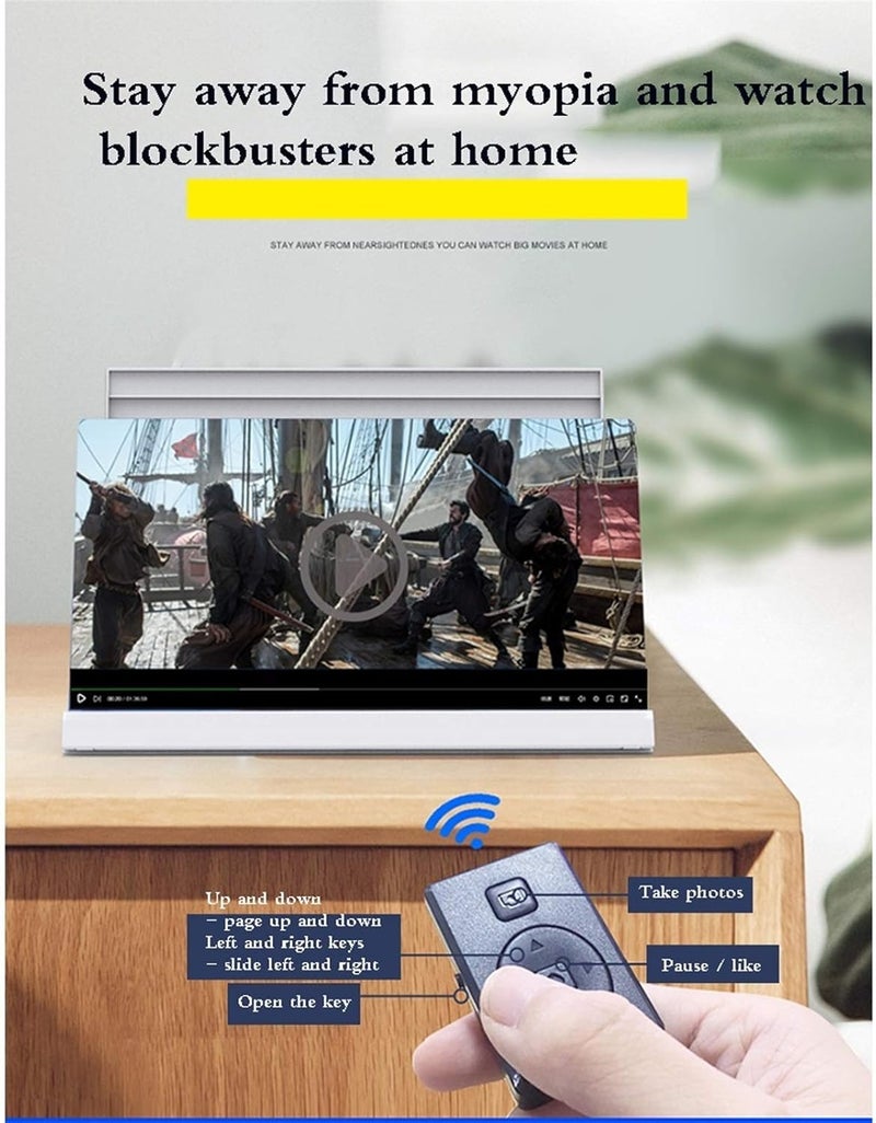 Phone Screen Magnifier HD Foldable Cell Phone Holder Stand Easy to Carry Phone Screen Amplifier for Videos Movies and Gaming for All Smartphones (Color : Black-Standard Size : 20inch) (White with - Image 5