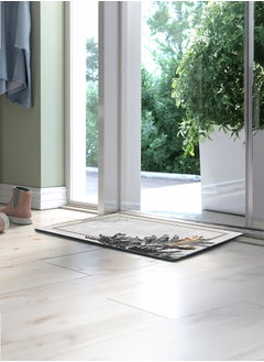 In-House Soft Velvet Turkish Rectangular Door & Bath Mat - Light Grey - 60x40 cm  - Image 2