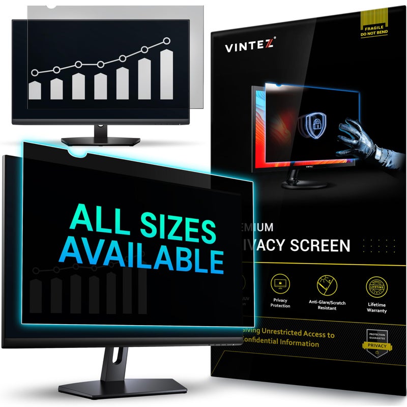 VINTEZ 30 Inch 16:10 Privacy Screen for Computer Monitor and Laptop - Anti Glare Protector Film Blue Light Filter Eye Protection - Computer Screen Privacy Shield, [1 Pack] - Image 1