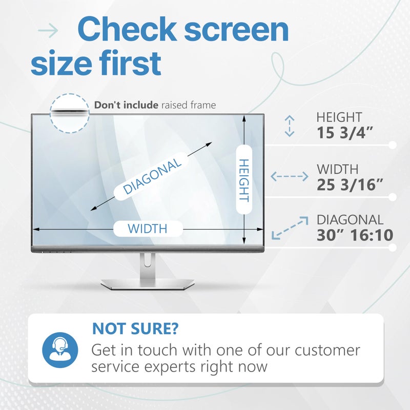 VINTEZ 30 Inch 16:10 Privacy Screen for Computer Monitor and Laptop - Anti Glare Protector Film Blue Light Filter Eye Protection - Computer Screen Privacy Shield, [1 Pack] - Image 4