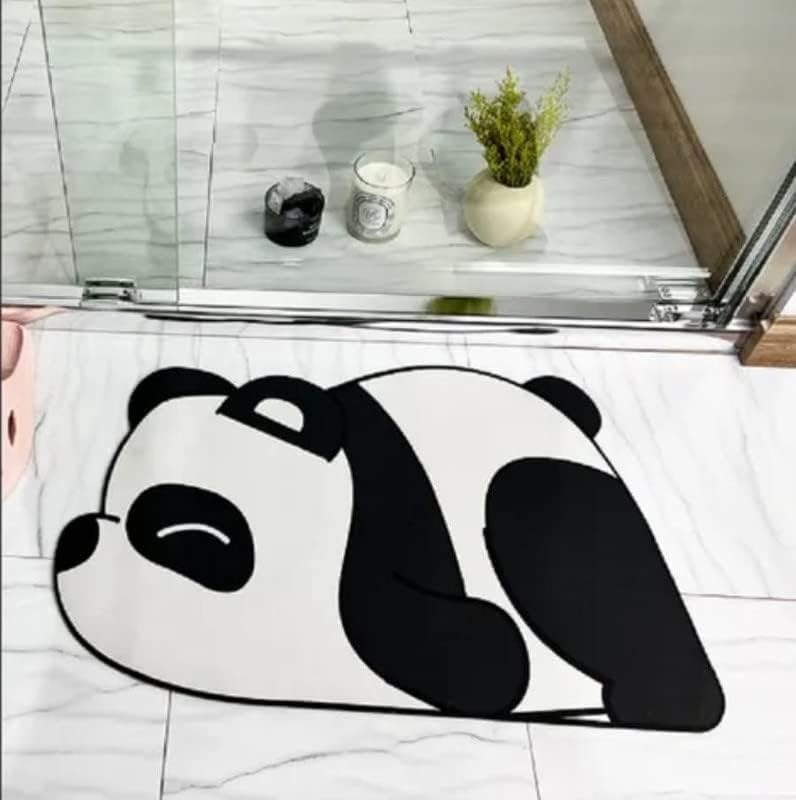 DREWIT STAR Cute Panda Cartoon Water Absorbing Bath Mat Super Absorbent AntiSlip Mat for Bathroom Home Kitchen - Image 5