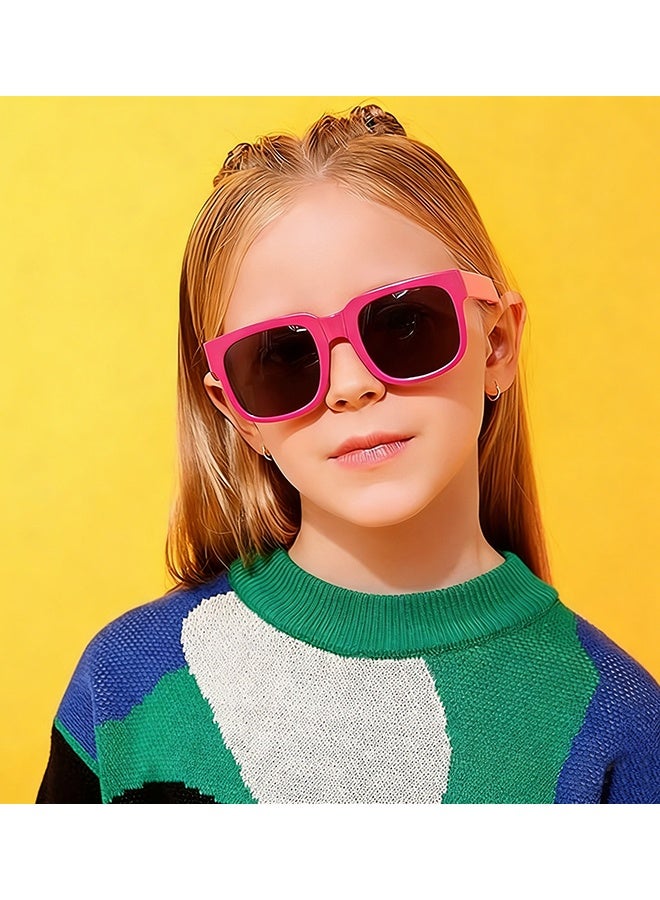 4 Pack Foldable Toddler Sunglasses,Age 2-4 6-8 10-12 Boys Girls, Cute Sun Glasses for Kids(Rectangle) - Image 5
