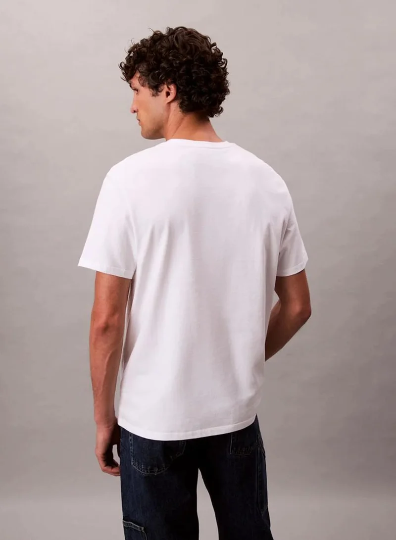 Calvin Klein Jeans Brilliant White Very Graphic Relaxed T-Shirt for Men | Best Price UAE