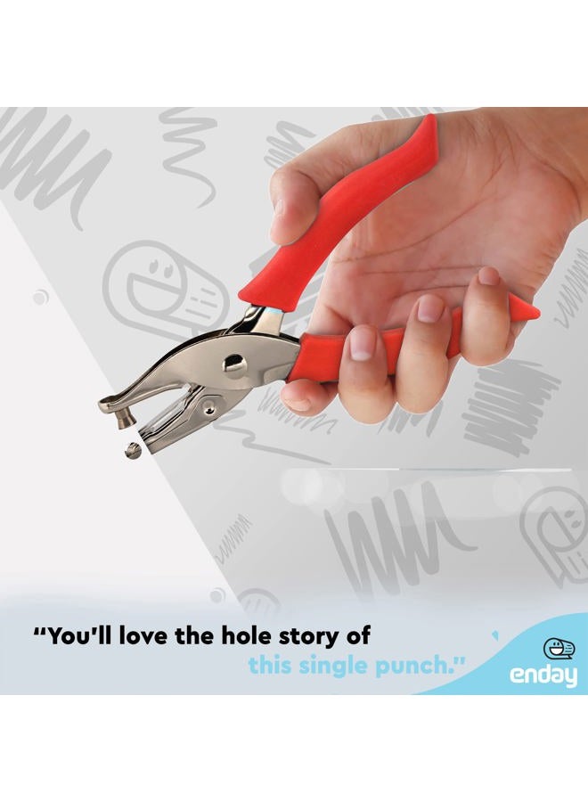 Emraw Premium Single Hole Paper Punch Cushion Grip Heavy Duty Hole Puncher for Greeting Cards Scrapbook Notebook Puncher Craft Paper Hand Tool - Assorted Colors - - Image 5