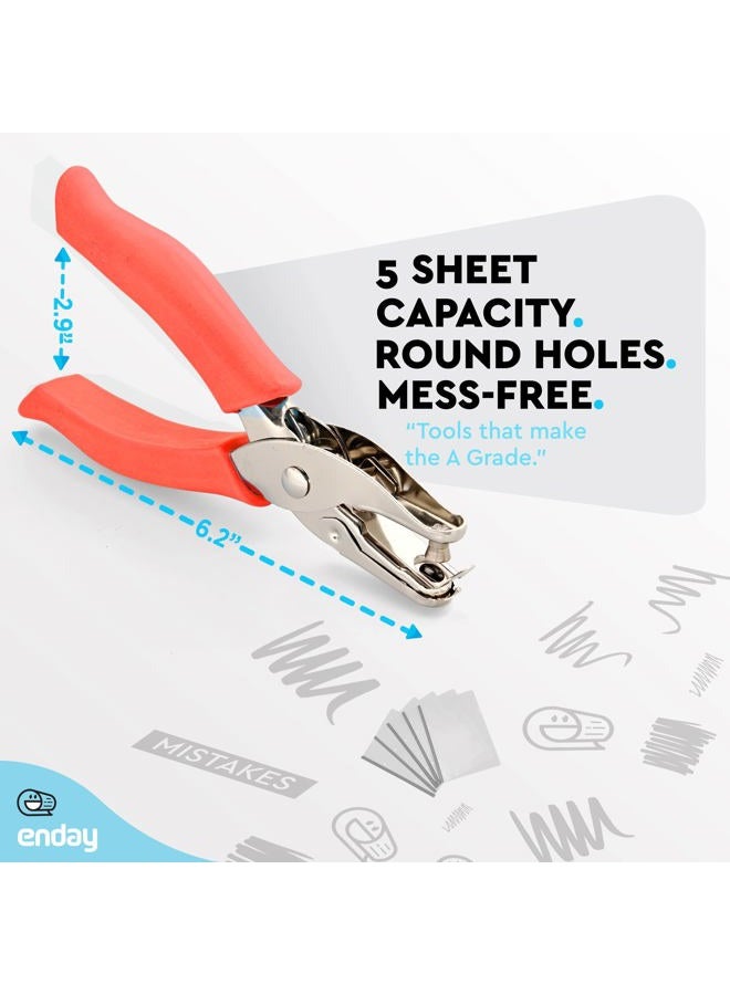 Emraw Premium Single Hole Paper Punch Cushion Grip Heavy Duty Hole Puncher for Greeting Cards Scrapbook Notebook Puncher Craft Paper Hand Tool - Assorted Colors - - Image 4