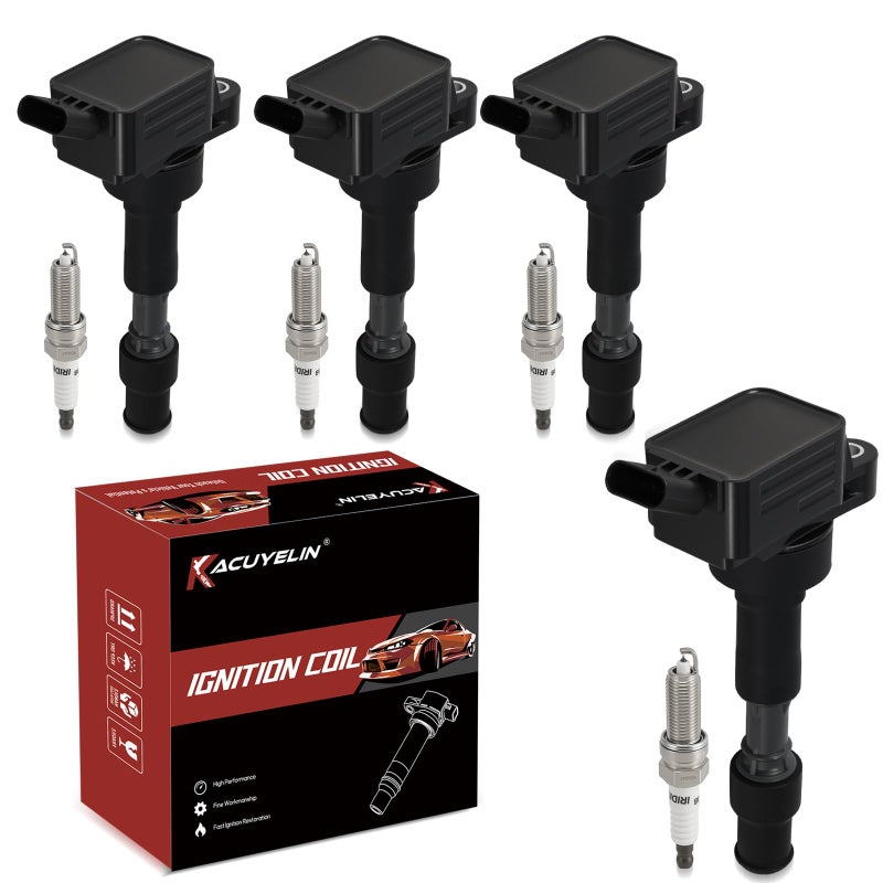 KacuYelin UF816 Ignition Coil Pack and Iridium Spark Plugs Set of 4 Compatible with Hyundai Elantra Kona Sonata Kia Soul Forte Forte5 Optima 20162022 20L Replaces273002E601 49137 GN10877 - Image 2
