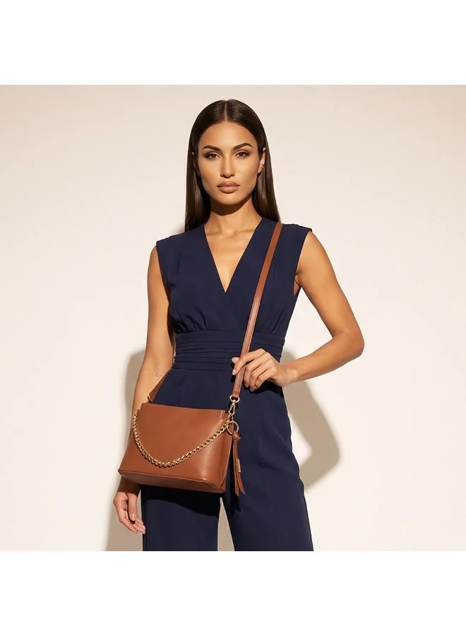 Sasha Sasha Textured Crossbody Bag with Zip Closure