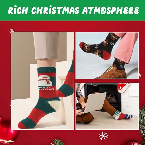 ANOTION 12 Days of Christmas Socks Advent Calendar for Men – Advent Calendar 2024 Festive Holiday Countdown with 12 Pairs of Fun and Colorful Christmas-Themed Socks White Elephant Gift for Men - Image 5
