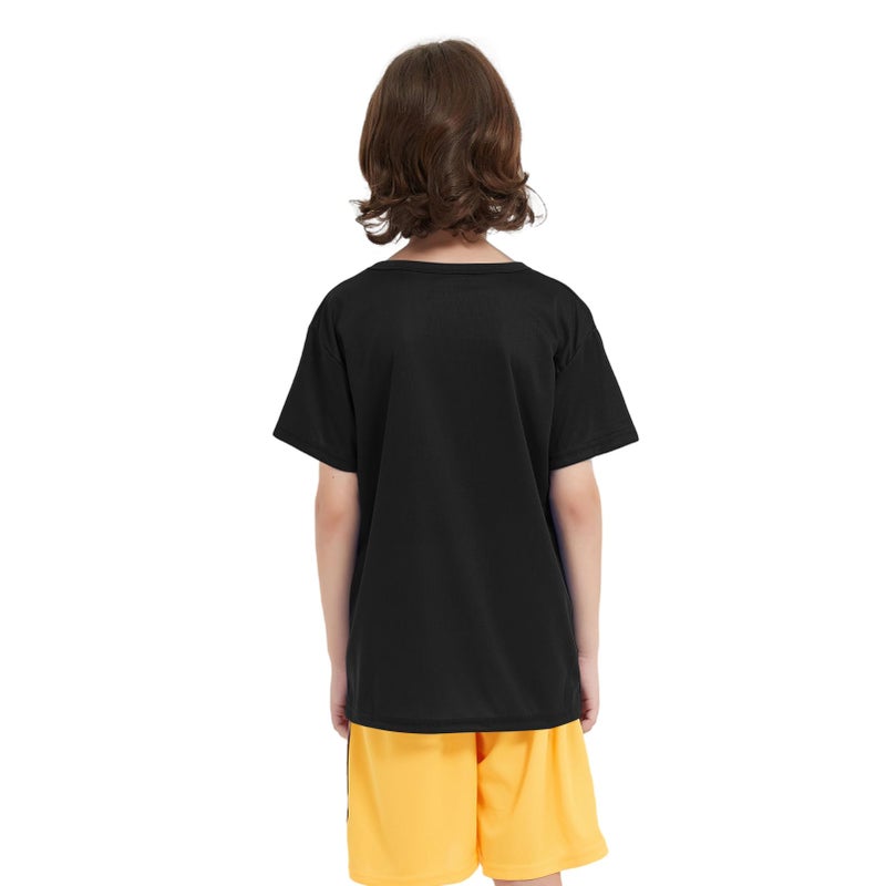 Phedrew 6 Pack Boys Youth Kids Mesh Athletic Quick Dry T Shirts Short Sleeve Moisture Wicking Tee Shirts Active Tops (Age 4-18) Black - Image 5