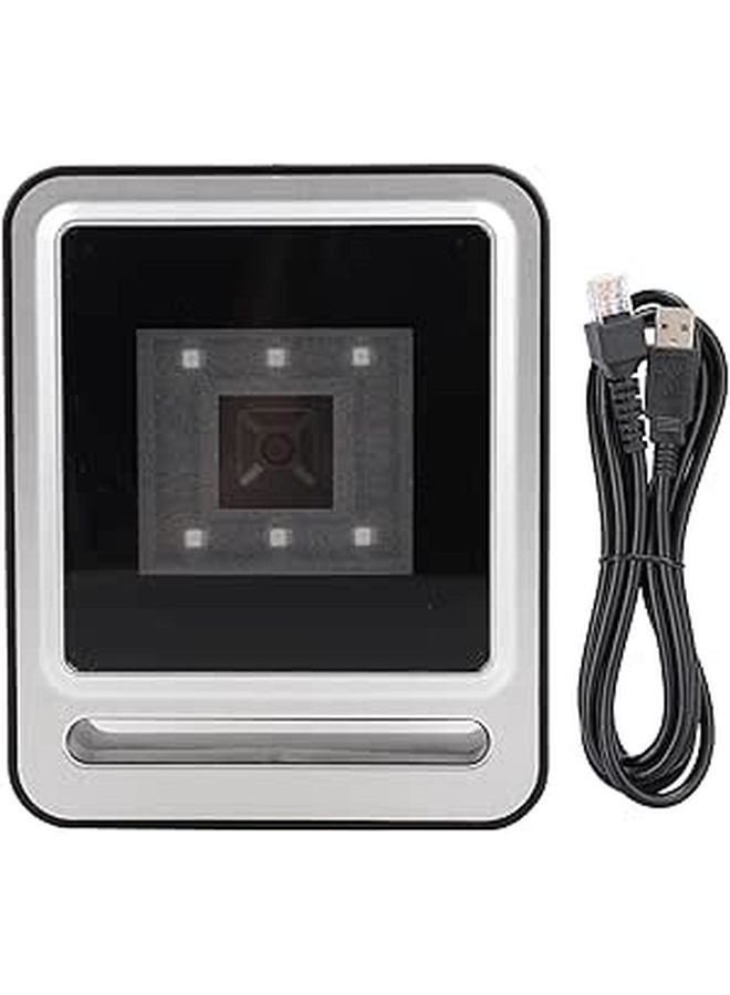 قارئ الباركود المكتبي 1D 2D ورمز الاستجابة السريعة، قارئ USB يعمل فور التوصيل، مسح ضوئي متعدد الاتجاهات بمصابيح LED لمحطات نقاط البيع بالتجزئة - Image 1