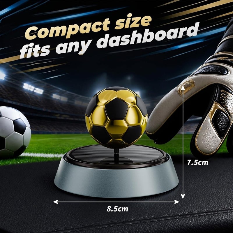 Solar Rotating Car Diffuser for Essential Oils, Car Air Freshener, Solar Soccer Ball Dashboard Decor, Small Mini Diffuser for Travel, Car, Desk, Office, Auto-Rotating Air Purifier for Men - Image 2