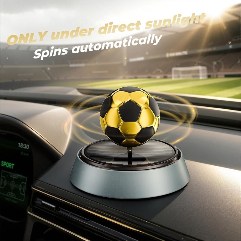 Solar Rotating Car Diffuser for Essential Oils, Car Air Freshener, Solar Soccer Ball Dashboard Decor, Small Mini Diffuser for Travel, Car, Desk, Office, Auto-Rotating Air Purifier for Men - Image 5