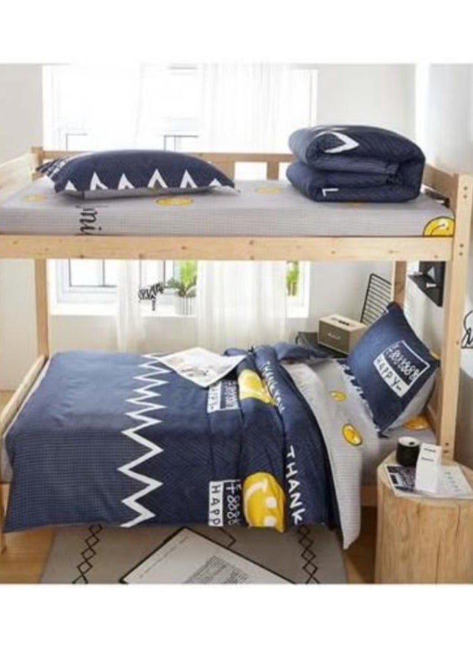 KUYING 4-Piece European Style Luxury Jacquard Single Bedding Set 