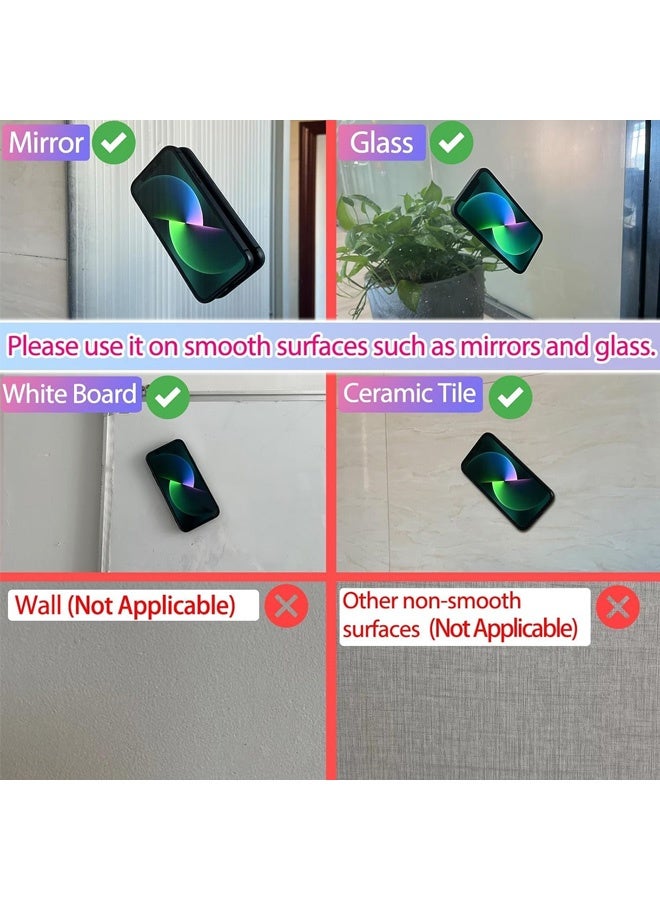 Silicone Suction Phone Case Mount, Cuttable Design of Silicone Adhesive Phone Stand Sticky for Cell Phone, Hands-Free Phone Accessories Holder for Selfies and Videos Black & Red - Image 4