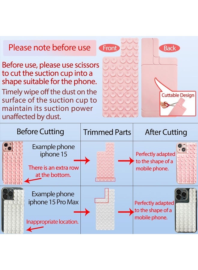 Silicone Suction Phone Case Mount, Cuttable Design of Silicone Adhesive Phone Stand Sticky for Cell Phone, Hands-Free Phone Accessories Holder for Selfies and Videos Black & Red - Image 2