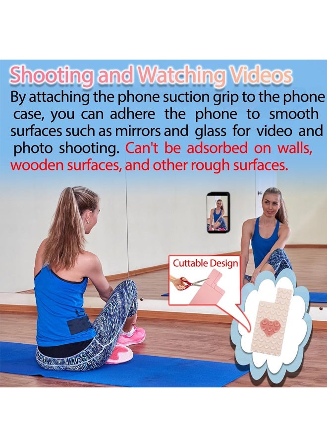 Silicone Suction Phone Case Mount, Cuttable Design of Silicone Adhesive Phone Stand Sticky for Cell Phone, Hands-Free Phone Accessories Holder for Selfies and Videos Black & Red - Image 3