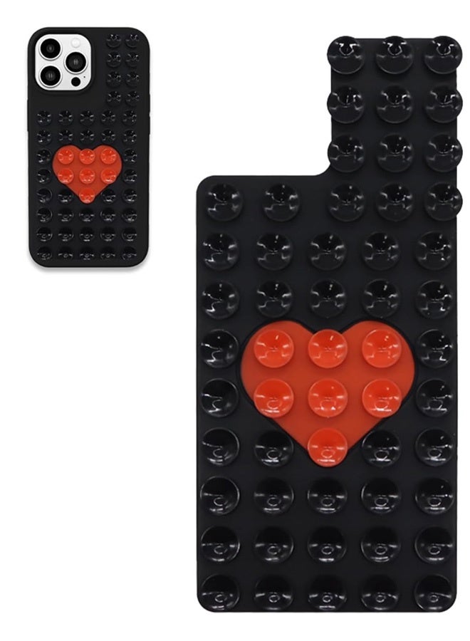 Silicone Suction Phone Case Mount, Cuttable Design of Silicone Adhesive Phone Stand Sticky for Cell Phone, Hands-Free Phone Accessories Holder for Selfies and Videos Black & Red - Image 1