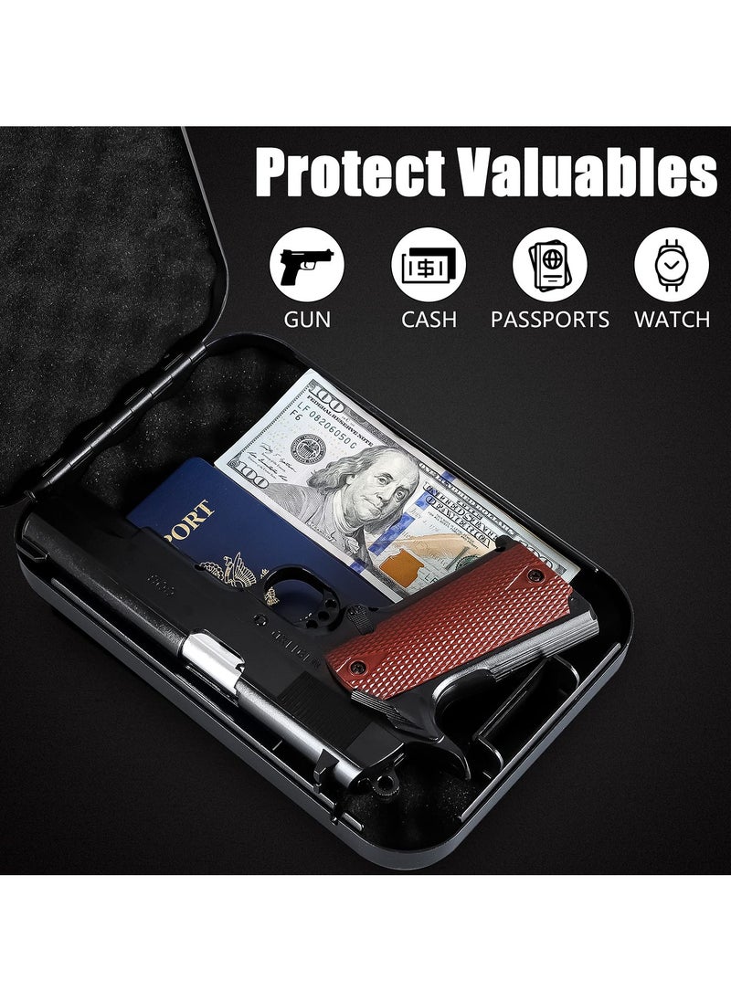 SYOSI Gun Safe for Pistols Small Handgun, Lock Box with Combination, Lock Portable Security Case Lock Box Safe, Handgun Lock Box, Portable Travel Pistol Safe for Car, Home, Travel (Black)  - Image 4