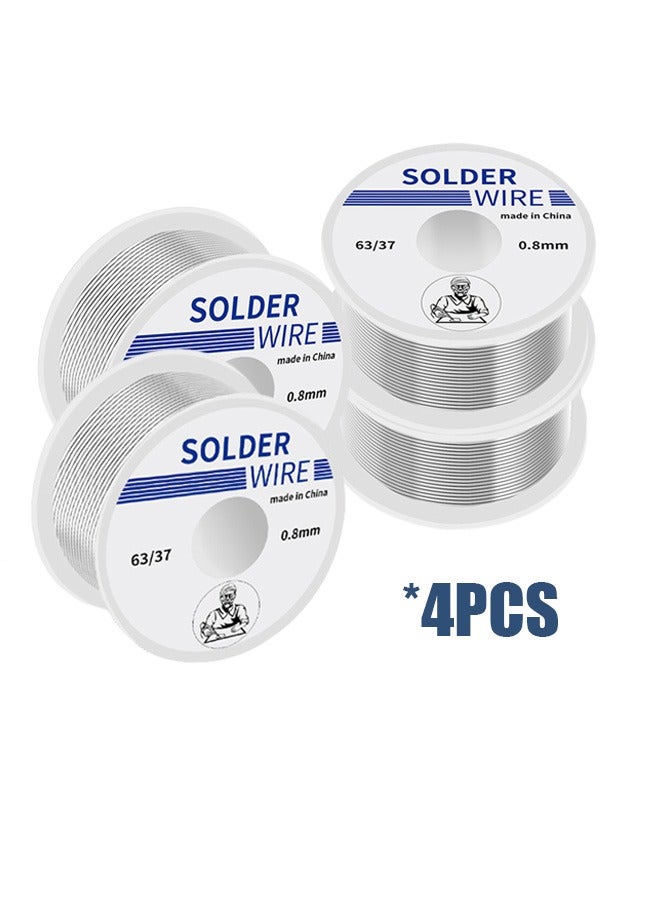 4 PCS Solder Wire For Electronic Soldering Tin Lead Rosin Core Solder Wire Wick Repairing Wires Circuit Board Jewellery 63 To 37 (0.8mm，50g) - Image 1