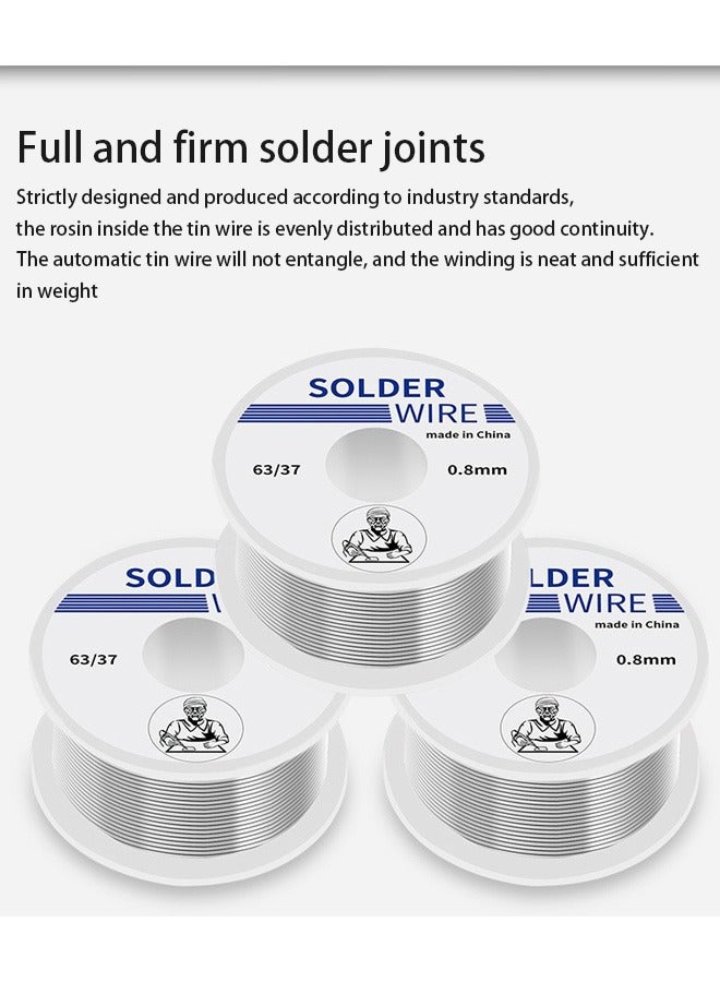 4 PCS Solder Wire For Electronic Soldering Tin Lead Rosin Core Solder Wire Wick Repairing Wires Circuit Board Jewellery 63 To 37 (0.8mm，50g) - Image 5