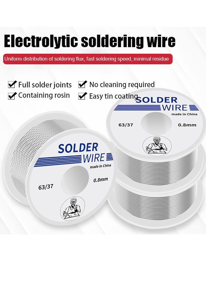 4 PCS Solder Wire For Electronic Soldering Tin Lead Rosin Core Solder Wire Wick Repairing Wires Circuit Board Jewellery 63 To 37 (0.8mm，50g) - Image 2