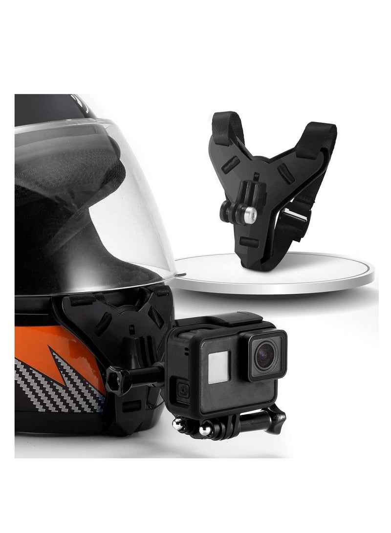 Y&D Motorcycle Helmet Chin Strap Mount for GoPro Hero 9/ 8/ 7/ 6 /5 Black, Session 4, 3, DJI Osmo Action, Insta 360 ONER, AKASO/ Campark/ YI and More  - Image 1