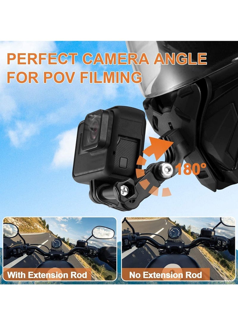 Y&D Motorcycle Helmet Chin Strap Mount for GoPro Hero 9/ 8/ 7/ 6 /5 Black, Session 4, 3, DJI Osmo Action, Insta 360 ONER, AKASO/ Campark/ YI and More  - Image 4
