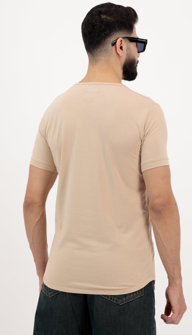 Vasl Hub VaslHub Cotton Plain T-Shirts for Men – Crew Neck Regular Fit 2-Pack (Sandstone & Black) - Image 4